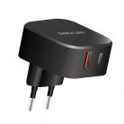 Astrum PRO PD35 hálózati gyorstöltő 1X USB (18W), 1X Type-C (30W) csatlakozóval fekete