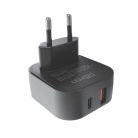 Astrum PRO PD35 hálózati gyorstöltő 1X USB (18W), 1X Type-C (30W) csatlakozóval fekete