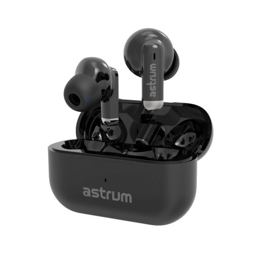 Astrum ET310 BT V5.1 sztereo TWS headset dual mikrofonnal, USB-C töltőtokkal, fekete