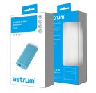 Astrum PB540 fehér Power Bank 5200MAH 1A, beépített nagyteljesítményű zseblámpával 5W