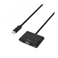   Astrum DA610 USB-C 3.1 - VGA + USB-C + USB 3in1 adapter ezüst