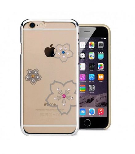 Astrum MC280 keretes virág mintás, színes Swarovski köves Apple iPhone 6 Plus / 6S Plus hátlapvédő ezüst