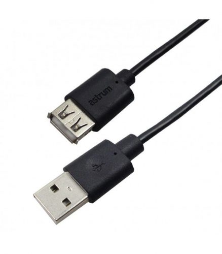 Astrum USB (Apa) - USB (Anya) 2.0 hosszabbító kábel 1.8M fekete UE201