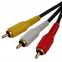   Astrum 3xRCA apa - 3xRCA apa 3.0 méter Videó kábel kék CB-3RCA03-BL