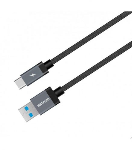 Astrum UT620 USB - Type-C  3.0A 3.1 strapabíró erősített adatkábel fekete A53062-B