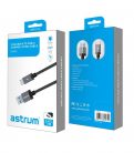 Astrum UT620 USB - Type-C  3.0A 3.1 strapabíró erősített adatkábel fekete A53062-B