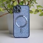 Glitter Chrome Mag - Apple iPhone 14 Plus (6.7) kameravédős, MagSafe tok kék