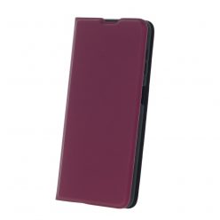   Smart Soft Xiaomi Redmi 12C 4G / Redmi 11A 4G / Poco C55 4G oldalra nyíló mágneses könyvtok burgundy