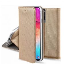   Smart magnet Xiaomi Redmi Note 9S / 9 Pro oldalra nyíló mágneses könyv tok szilikon belsővel arany