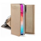 Smart magnet Xiaomi Redmi Note 10 4G / Note 10S oldalra nyíló mágneses könyv tok szilikon belsővel arany