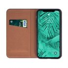 Genuine Leather Xiaomi Mi 11 Lite 4G / Mi 11 Lite 5G oldalra nyíló mágneses  bőrhatású könyv tok szilikon belsővel barna