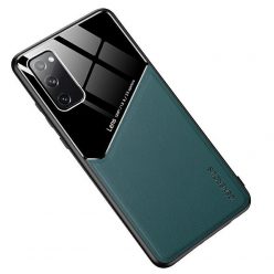   Lens tok - Samsung A726 Galaxy A72 5G (2020) zöld üveg / bőr tok beépített mágneskoronggal