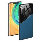 Lens tok - Xiaomi Redmi 9T / Poco M3 kék üveg / bőr tok beépített mágneskoronggal