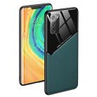 Lens tok - Xiaomi Redmi Note 9T 5G zöld üveg / bőr tok beépített mágneskoronggal