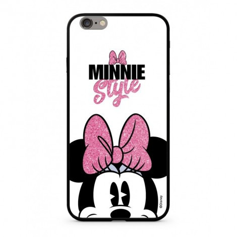 Disney prémium szilikon tok edzett üveg hátlappal - Minnie 050 Huawei P30 fehér (DPCMIN32117)