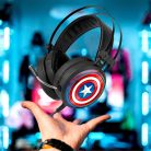 Marvel fejhallgató - Amerika Kapitány 001 USB-s gamer fejhallgató RGB színes LED világítással, állítható mikrofonnal (MHPGCAPAM001)