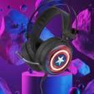 Marvel fejhallgató - Amerika Kapitány 001 USB-s gamer fejhallgató RGB színes LED világítással, állítható mikrofonnal (MHPGCAPAM001)