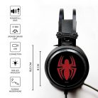 Marvel fejhallgató - Pókember 001 USB-s gamer fejhallgató RGB színes LED világítással, állítható mikrofonnal (MHPGSPIDERM001)