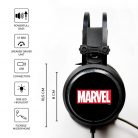 Marvel fejhallgató - Marvel 001 USB-s gamer fejhallgató RGB színes LED világítással, állítható mikrofonnal fekete (MHPGMV001)