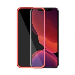   Fluoreszkáló Apple iPhone X / XS előlapi üvegfólia piros