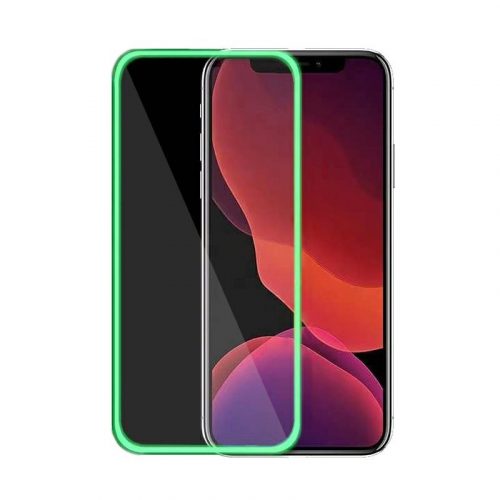 Fluoreszkáló Apple iPhone 11 (6.1) előlapi üvegfólia zöld