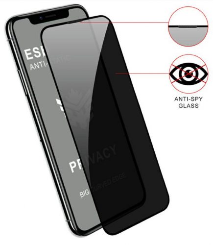 Privacy Anti-Static Apple iPhone 14 Plus / 14 Pro Max (6.7) kijelzővédő üvegfólia betekintés elleni védelemmel (9H)