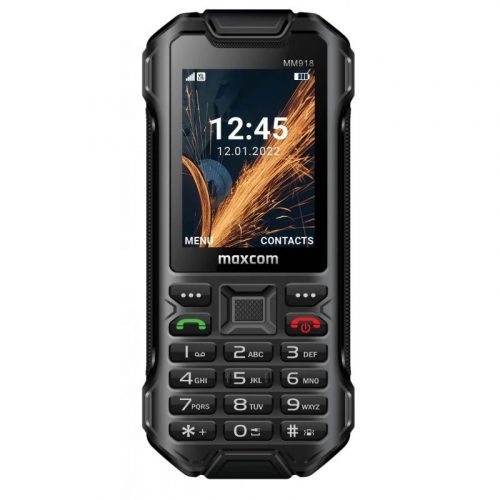 Maxcom MM918 4G Dual-SIM mobiltelefon, kártyafüggetlen-, ütés-, por-, víz (IP68)- és sár ellen fekete (magyar nyelvű menüvel)