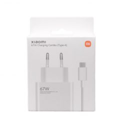   Bliszteres Xiaomi BHR6035 gyári hálózati fehér gyors (Turbo) töltőfej 67W USB - Type-C gyorstöltő adatkábellel 1m 6A