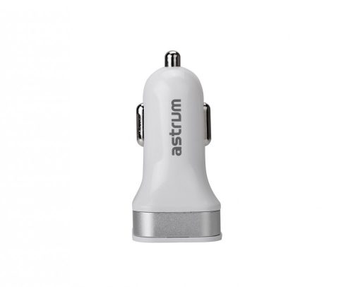 Astrum CC340 (új verzió) fehér - ezüst autós töltő 4.8A 2USB 24W