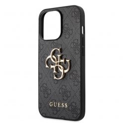   Guess Apple iPhone 13 Pro (6.1) PU 4G Metal Logo hátlapvédő tok szürke (GUHCP13L4GMGGR)