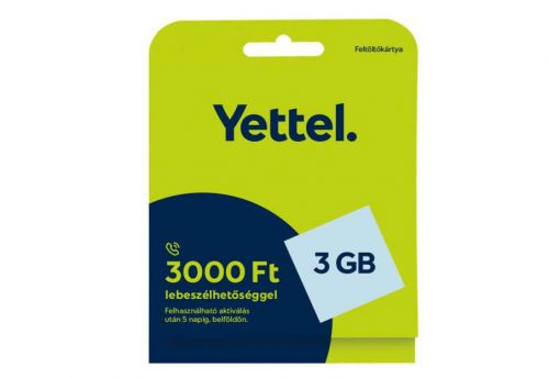 Bliszteres Yettel aktiválatlan sim kártya 3000 Ft lebeszélhetőséggel és 3GB mobilnettel