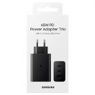 BLISZTERES Samsung Trio EP-T6530NBEGEU gyári hálózati fekete gyorstöltő 3A 65W (2x Type-C / 1x USB)