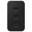 BLISZTERES Samsung Trio EP-T6530NBEGEU gyári hálózati fekete gyorstöltő 3A 65W (2x Type-C / 1x USB)