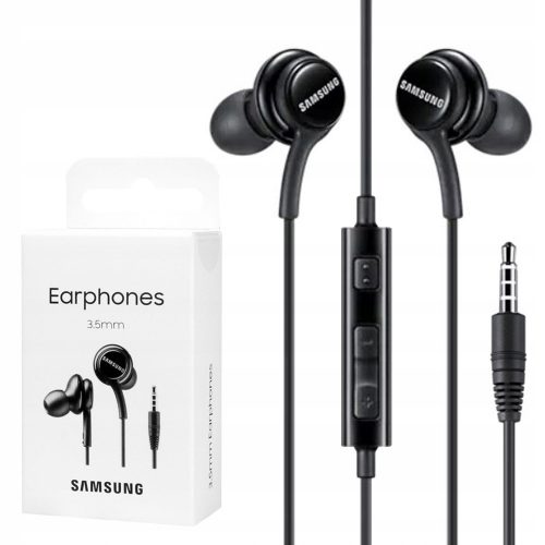 Bliszteres Samsung EO-IA500BBEGWW fekete gyári sztereo headset 3,5mm jack csatlakozóval