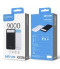 Astrum PB150 v2 gyorstöltő (QuickCharge 3.0) Power Bank 9000mAh, Li-Polymer akkucella, Dual USB 3A fehér 15W