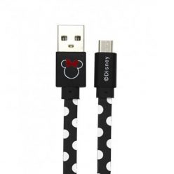   USB kábel Disney - Minnie USB - MicroUSB adatkábel 1m fekete pöttyös