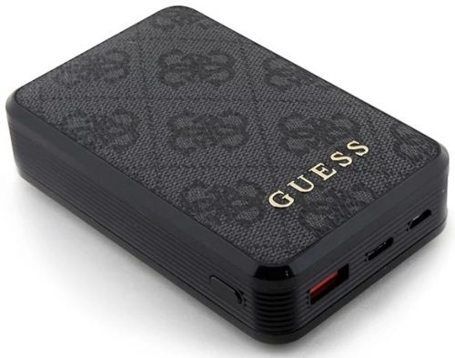 Töltő Guess Powerbank 18W GUPB10DP4GEGK 10000mAh black 4G bőr metál logó