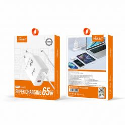   Mietubl MTB-CS07E C típusú PD65W+PD65W+QC3.0 gyorstöltő hálózati adapter, fehér