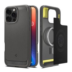   Spigen Rugged Armor MagFit Apple iPhone 16 Pro Max tok, szürke