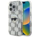 Karl Lagerfeld IML Karl Head Electroplated iPhone 16 Pro Max kemény hátlap tok, átlátszó KLHCP16XHKLPKHT