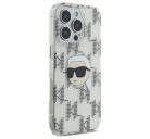 Karl Lagerfeld IML Karl Head Electroplated iPhone 16 Pro Max kemény hátlap tok, átlátszó KLHCP16XHKLPKHT