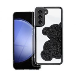   Teddy Bear Samsung Galaxy A15 4G / A15 5G csillogó köves tok, fekete