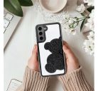 Teddy Bear Samsung Galaxy A25 5G csillogó köves tok, fekete