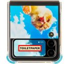 Samsung Galaxy Flip4 Toiletpaper macska mintás gyári tok, kék (GP-FPF721HICLY)