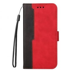   Apple Wooze Colour Wallet iPhone 16 Plus oldalra nyíló tok, stand, kártyatartóval, kézpánttal, piros