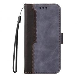   Apple Wooze Colour Wallet iPhone 16 Plus oldalra nyíló tok, stand, kártyatartóval, kézpánttal, szürke