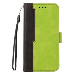   Apple Wooze Colour Wallet iPhone 16 Plus oldalra nyíló tok, stand, kártyatartóval, kézpánttal, zöld