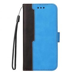   Apple Wooze Colour Wallet iPhone 16 Pro Max oldalra nyíló tok, stand, kártyatartóval, kézpánttal, kék