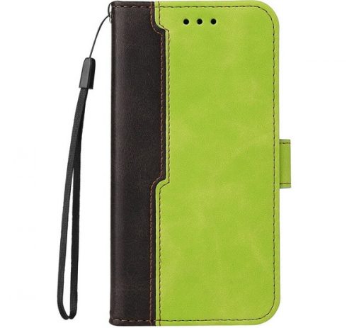 Apple Wooze Colour Wallet iPhone 16 Pro oldalra nyíló tok, stand, kártyatartóval, kézpánttal, zöld