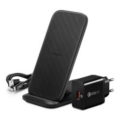   Spigen Essential F316W vezeték nélküli wireless gyorstöltő, 15W, fekete